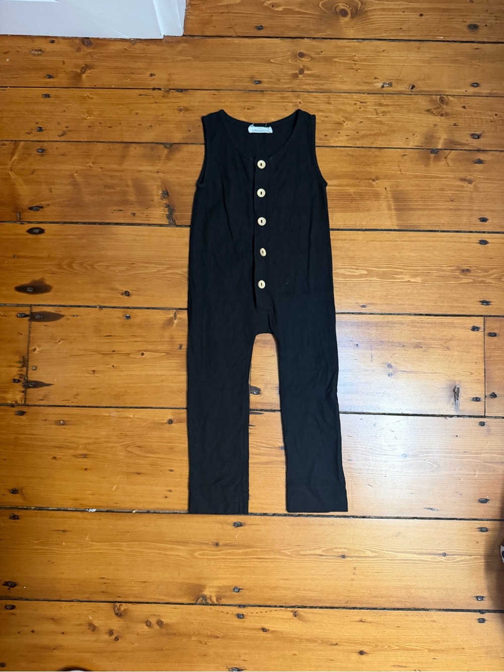 Classic Black Button-Front Kids One-Piece Bodysuit
